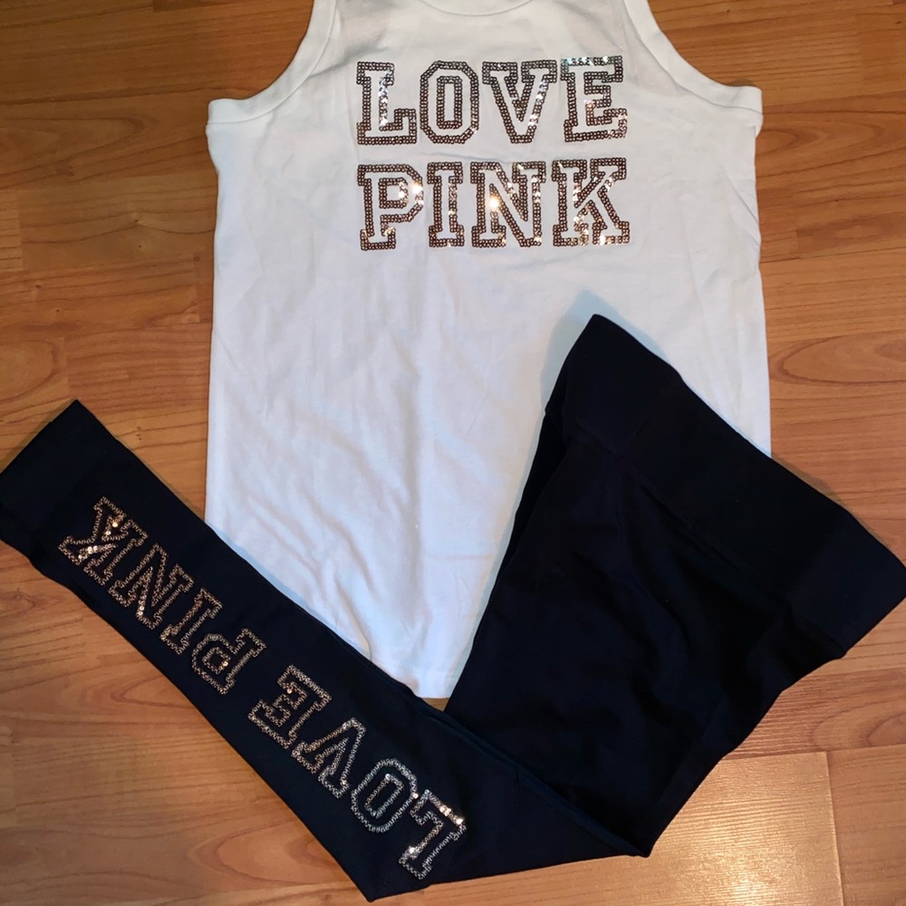 Vs pink ombré gold and silver bling outfit